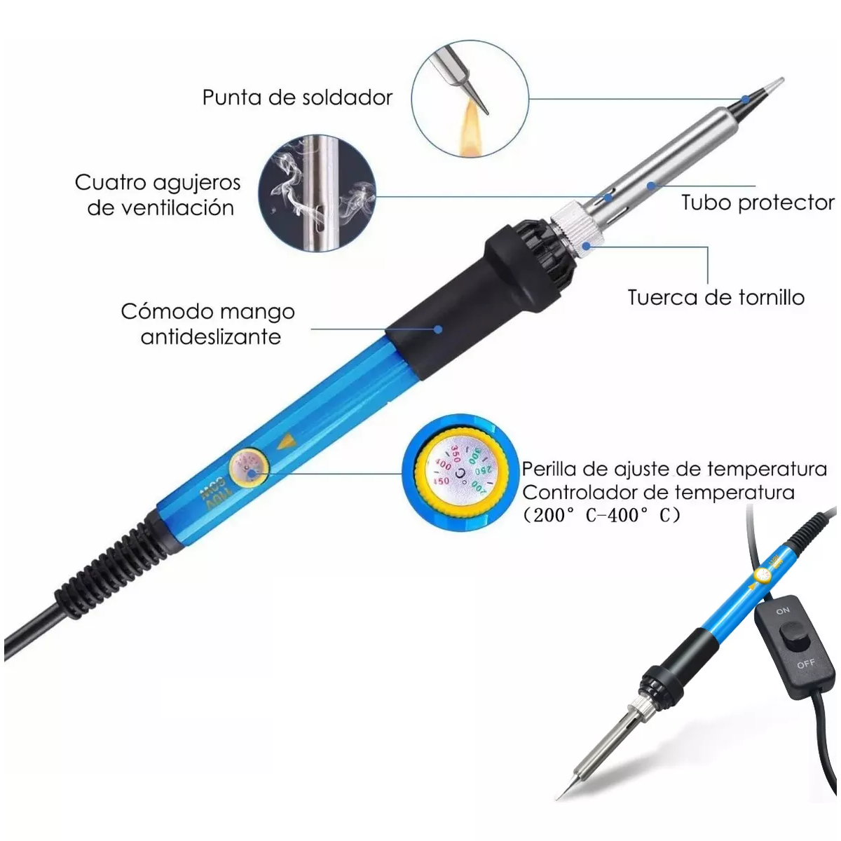 Foto 3 pulgar | Soldador Eléctrico Con Multímetro Digital Y Herramientas Eo Safe Imports Esi-15015 Multicolor