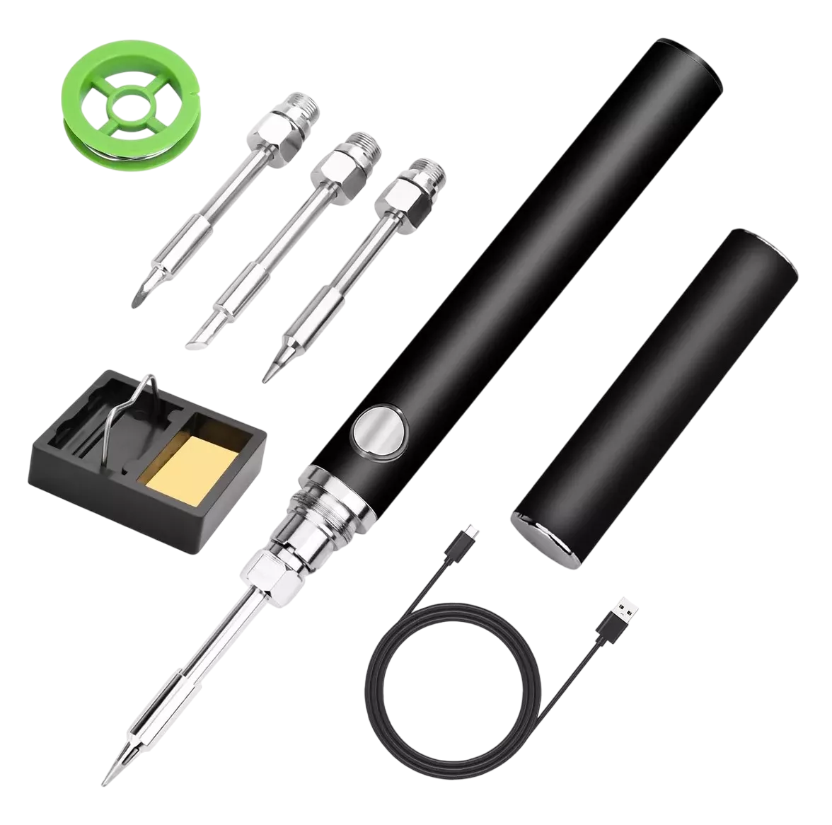 Foto 2 pulgar | Soldador Inalámbrico Portátil Recargable Usb Con 3 Puntas Negro