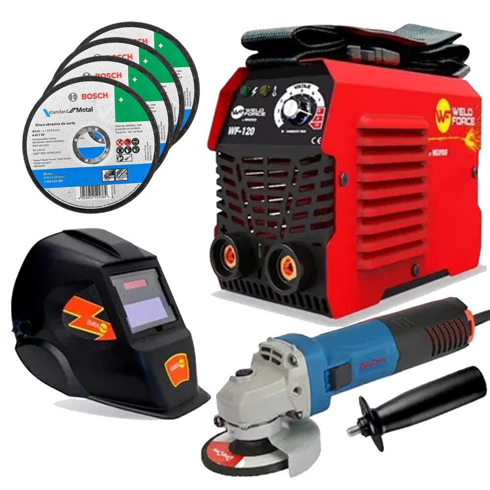 Foto 1 | Soldadora Inversor Weld Force 120 Amperes + Miniesmeriladora
