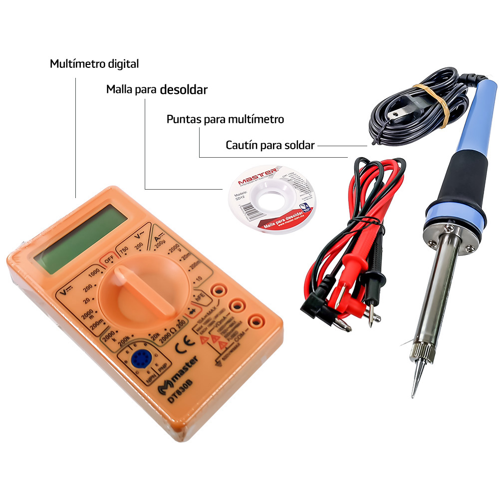 Foto 2 | Kit De Soldadura Para El Hogar De Cautín Y Multímetro Digital Home-kit