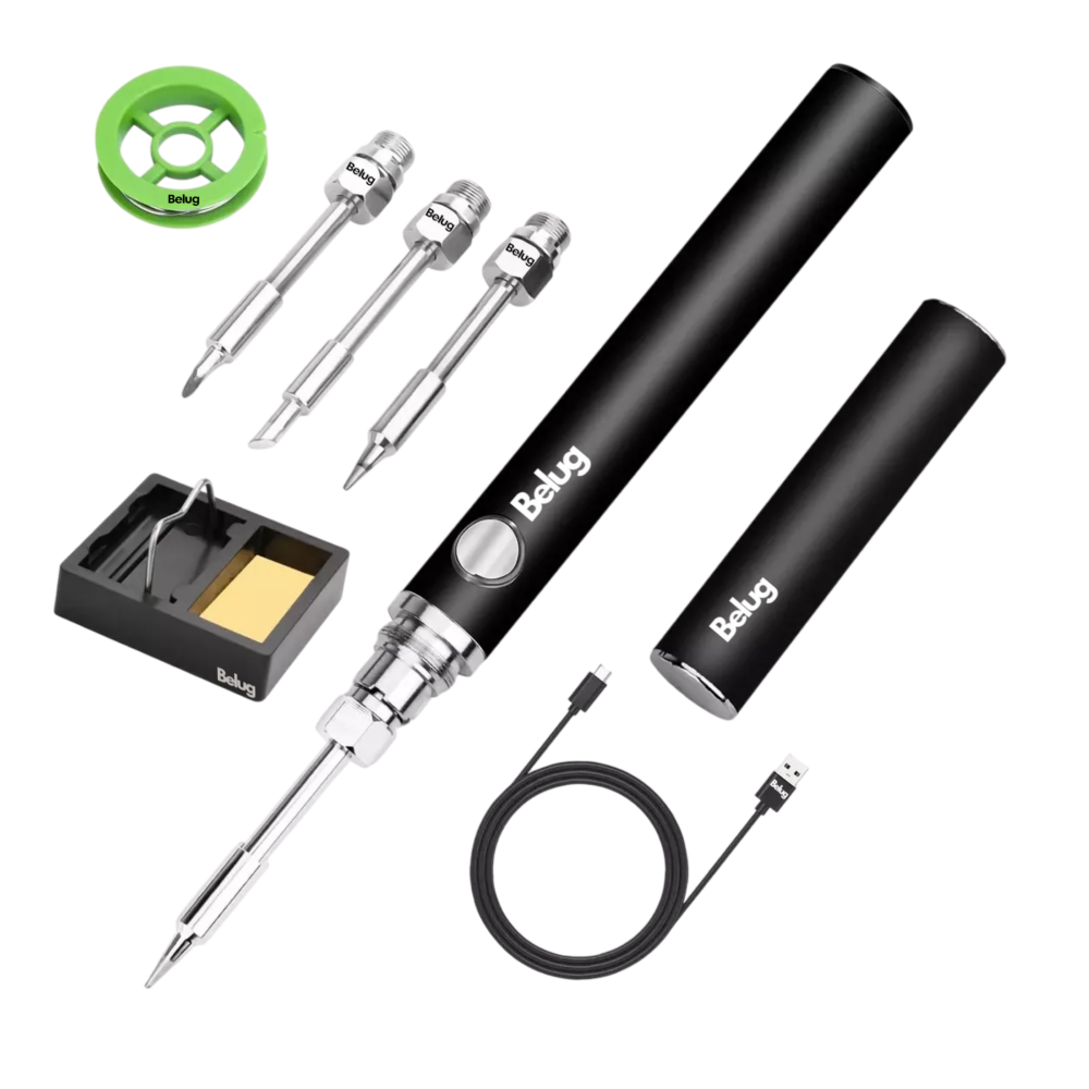 Foto 2 pulgar | Soldador Inalámbrico Portátil Recargable Usb Belug Con 3 Puntas Negro