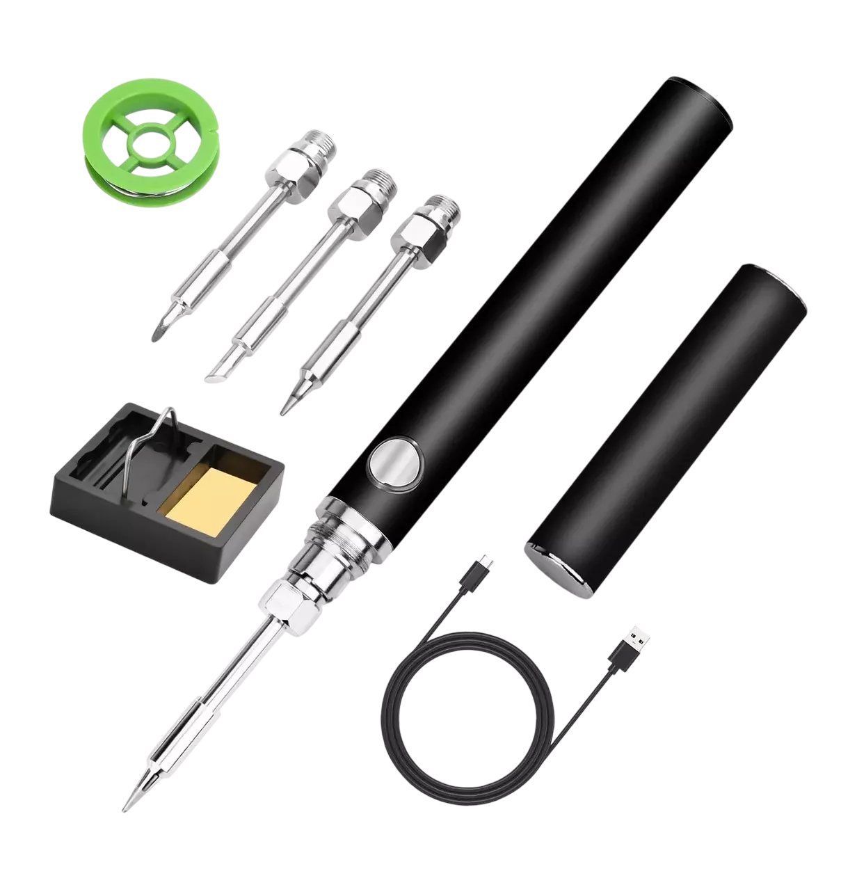 Foto 6 pulgar | Soldador Inalámbrico Portátil Recargable Usb Con 3 Puntas Negro