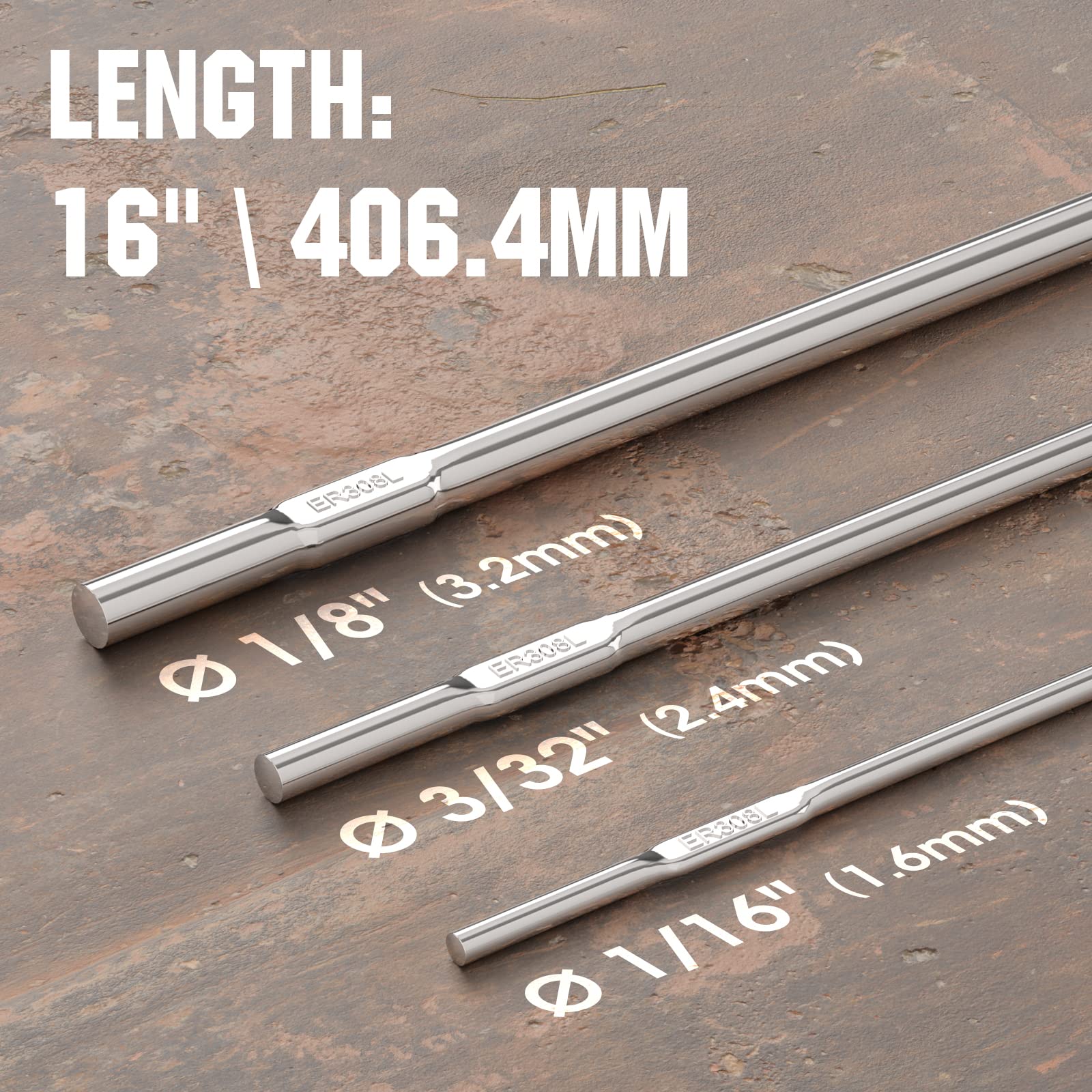 Foto 2 | Varilla De Soldadura Tig Yeswelder De Acero Inoxidable Er308l 3/32x16 2,27 Kg - Venta Internacional.