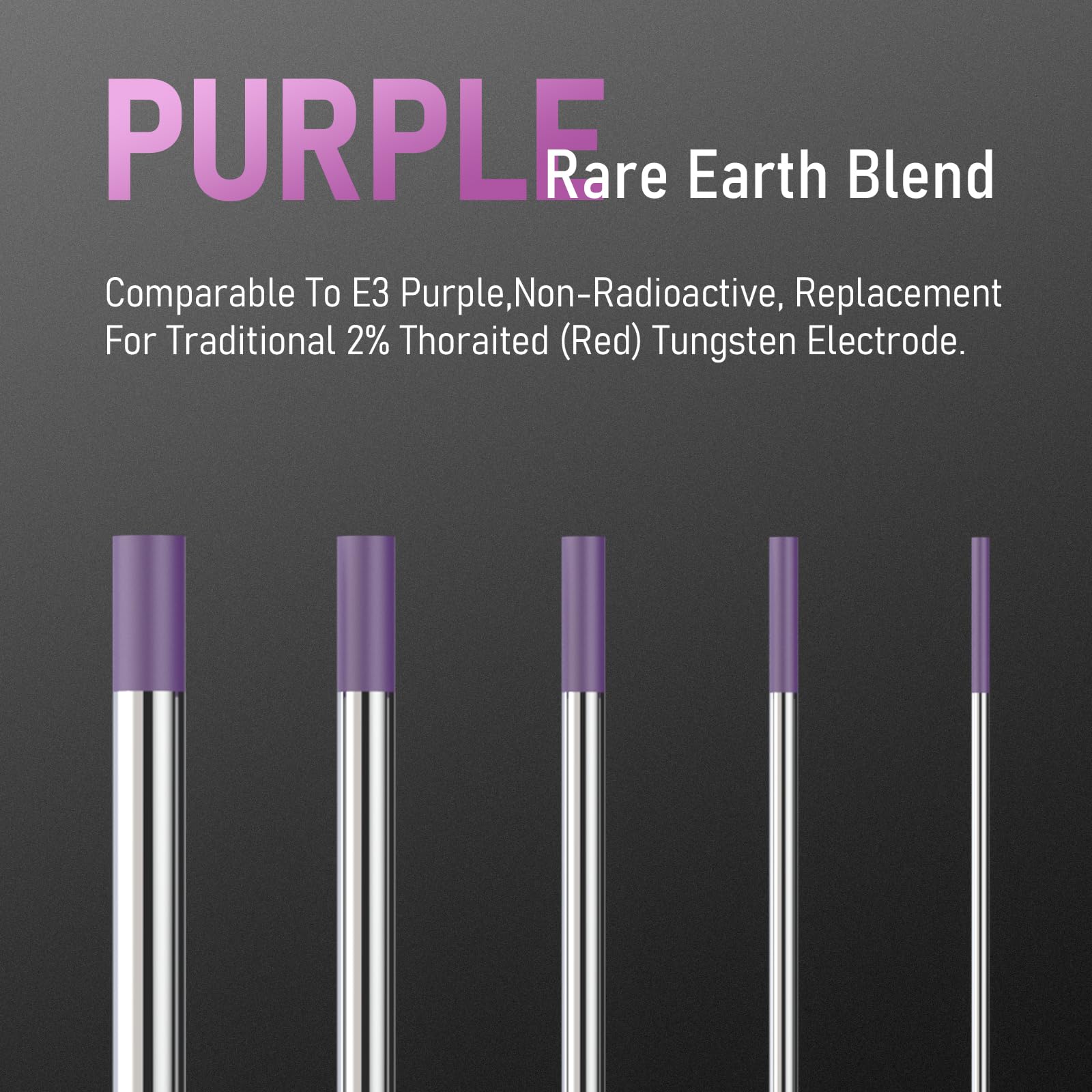 Foto 3 pulgar | Electrodo De Tungsteno Para Soldadura Tig Yeswelder 1/8x7, 10 Unidades E3, Color Morado - Venta Internacional.