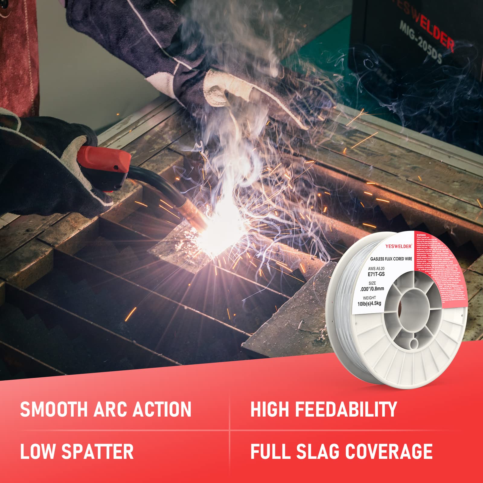 Foto 3 pulgar | Alambre De Soldadura Yeswelder Flux Core Mig Mild Steel E71tgs 4 Kg - Venta Internacional.