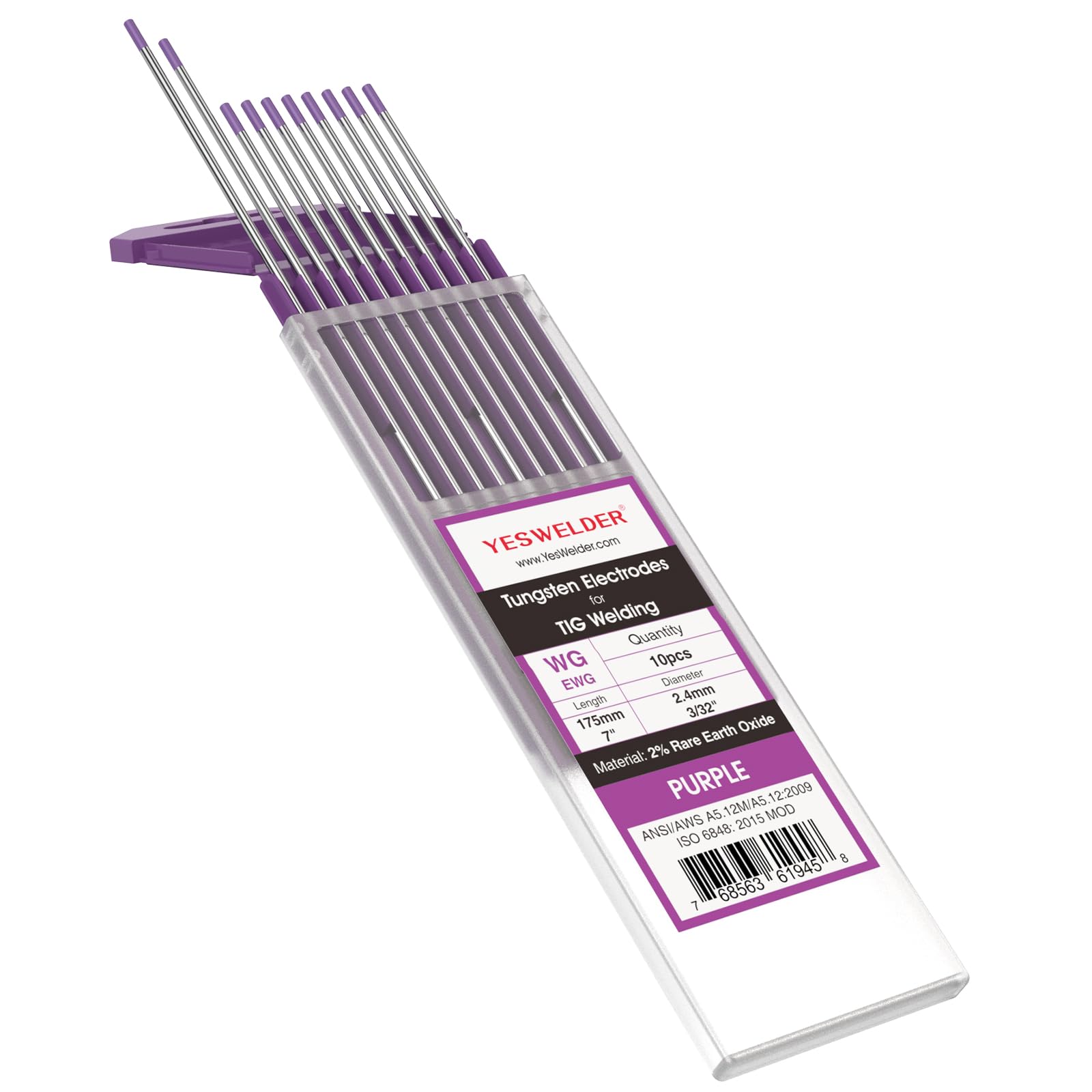 Foto 1 | Electrodo De Tungsteno Para Soldadura Tig Yeswelder, 3,2 Mm X 175 Mm, 10 Unidades - Venta Internacional.