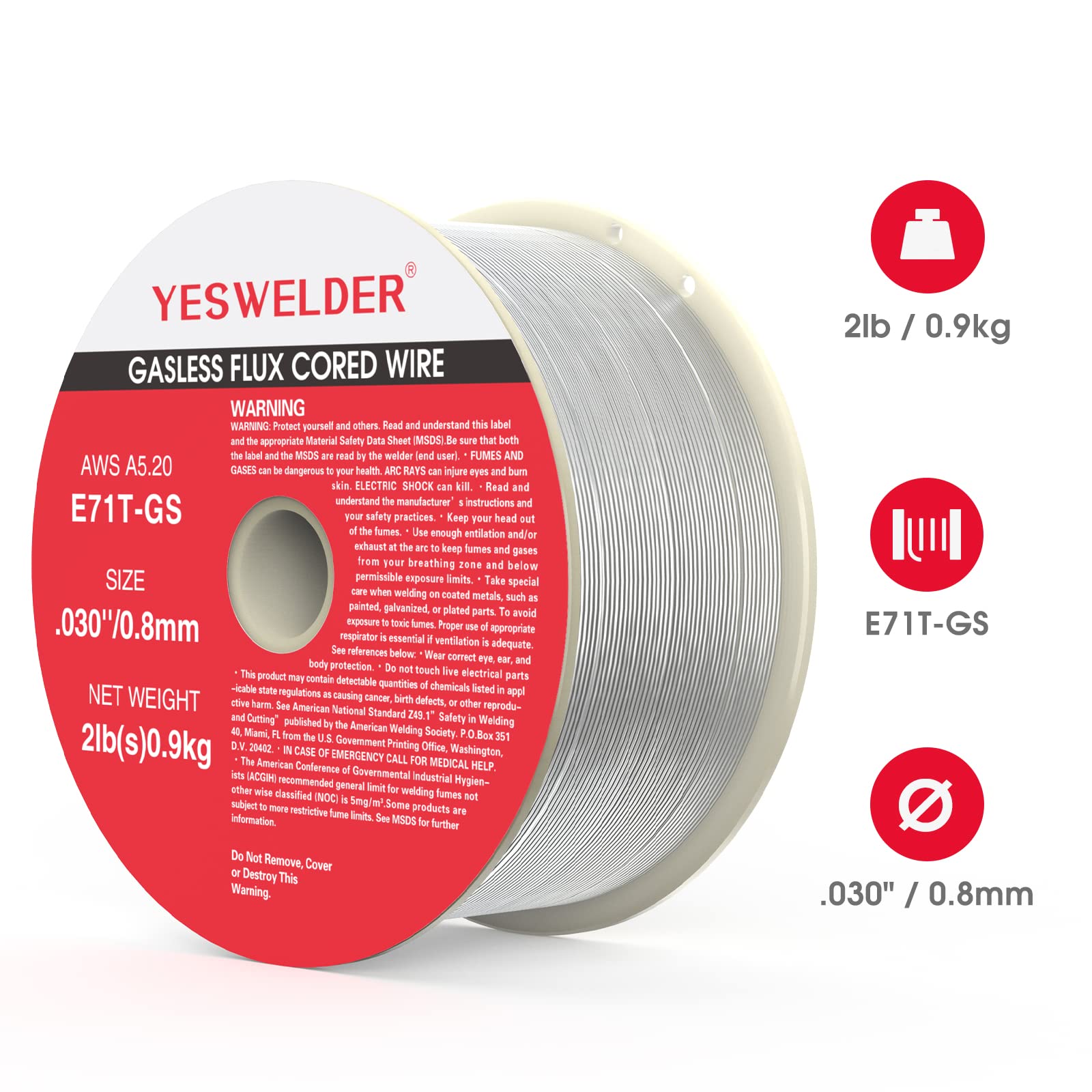 Foto 7 | Alambre Mig Flux Core Yeswelder E71tgs De Acero Templado, 0,8 Mm, 3 X 1 Kg - Venta Internacional.