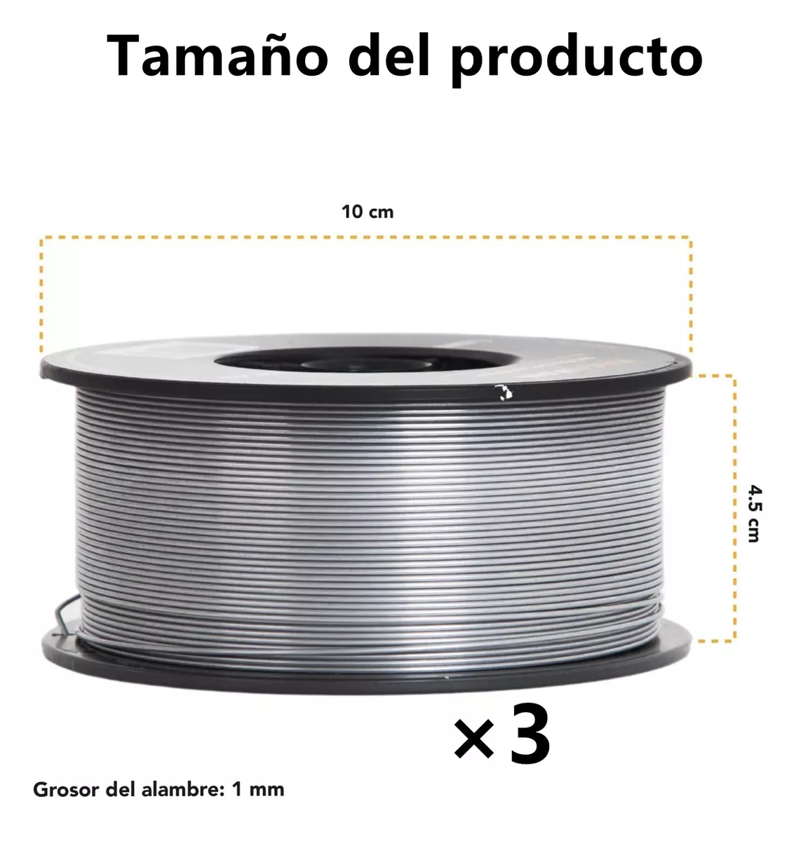 Foto 5 pulgar | Kit 3 Rollos Microalambre Soldar 1 Kg 1.00mm Fluxcore Sin Gas Plata