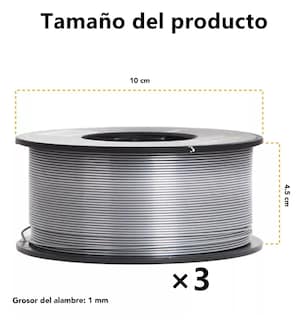 Foto 4 | Kit 3 Rollos Microalambre Soldar 1 Kg 1.00mm Fluxcore Sin Gas Plata
