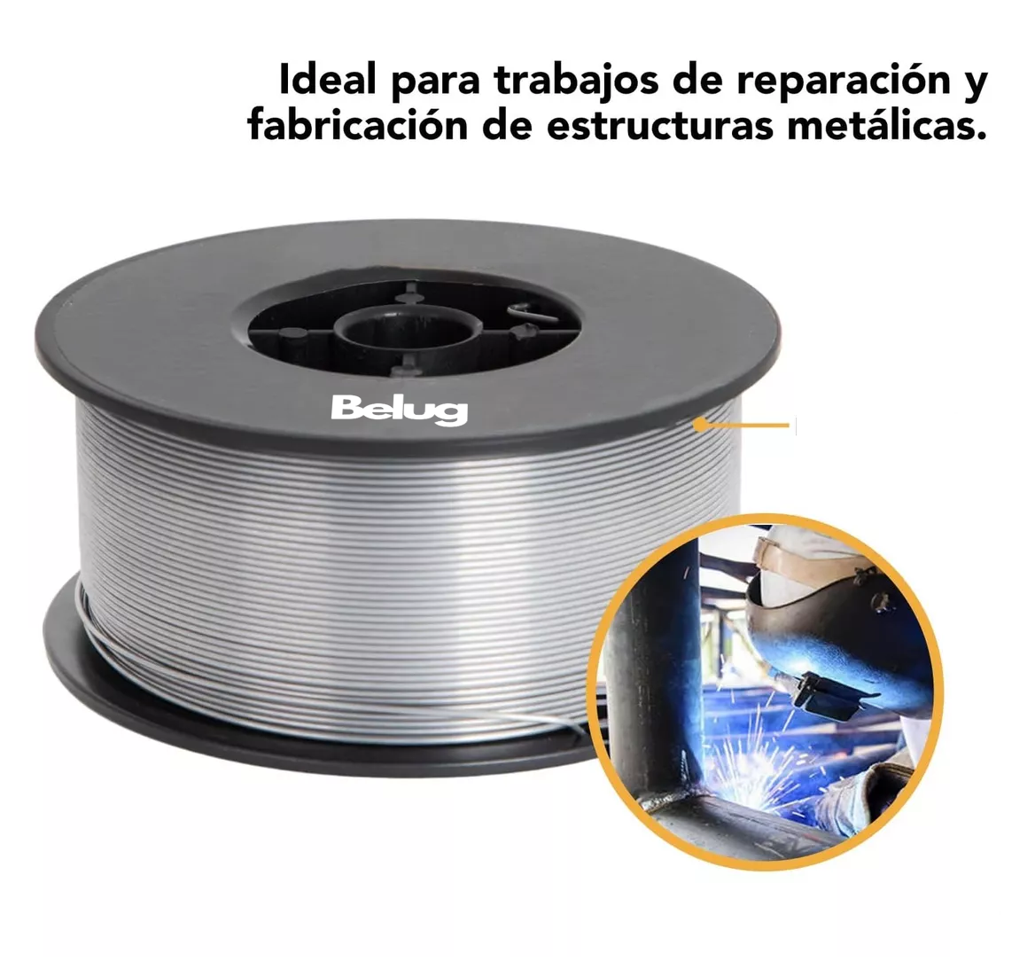 Foto 3 pulgar | Kit 3 Rollos Microalambre Soldar 1 Kg 1.00mm Fluxcore Sin Gas Belug Plata