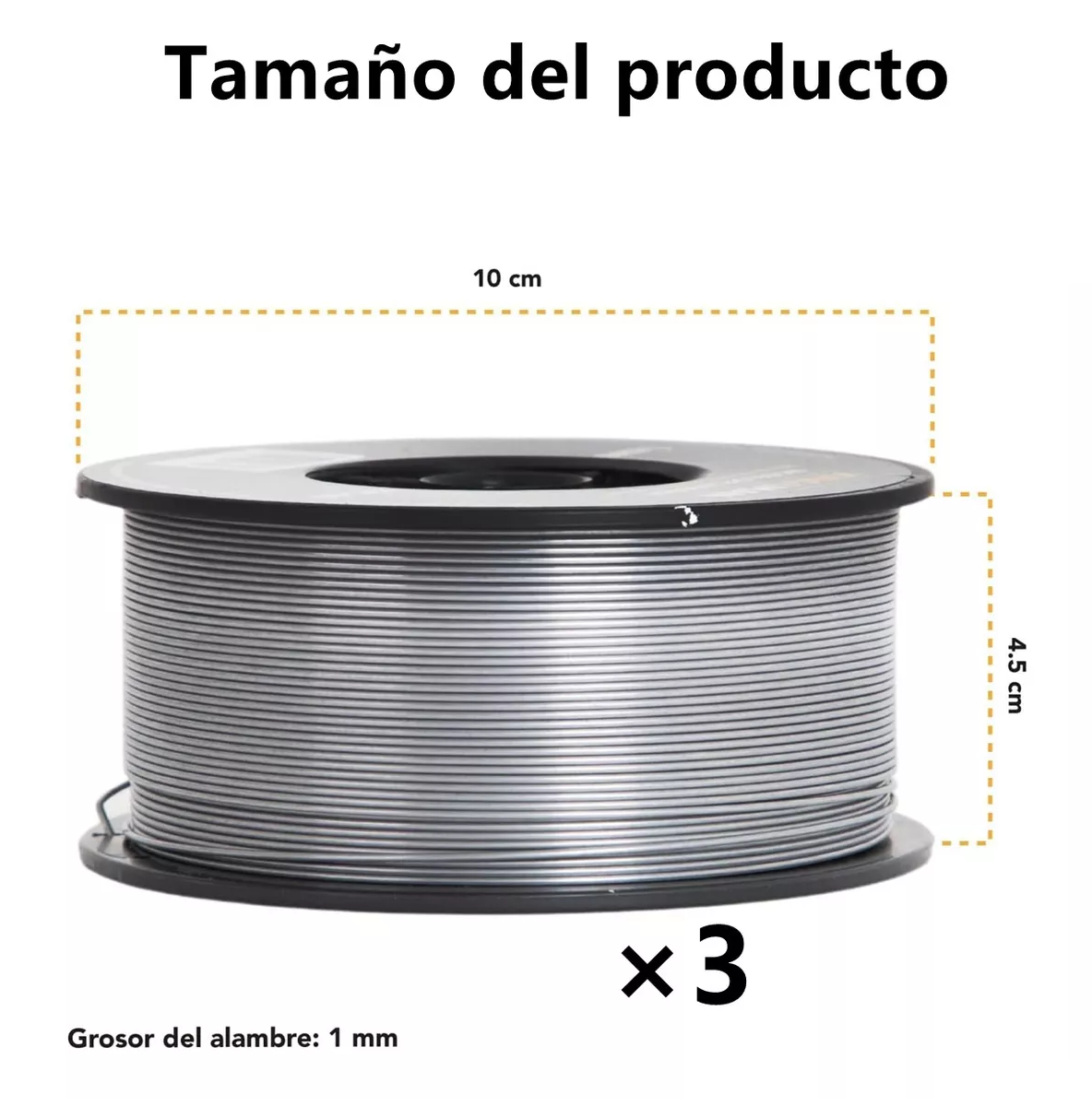 Foto 5 pulgar | Kit 3 Rollos Microalambre Soldar 1 Kg 1.00mm Fluxcore Sin Gas Belug Plata