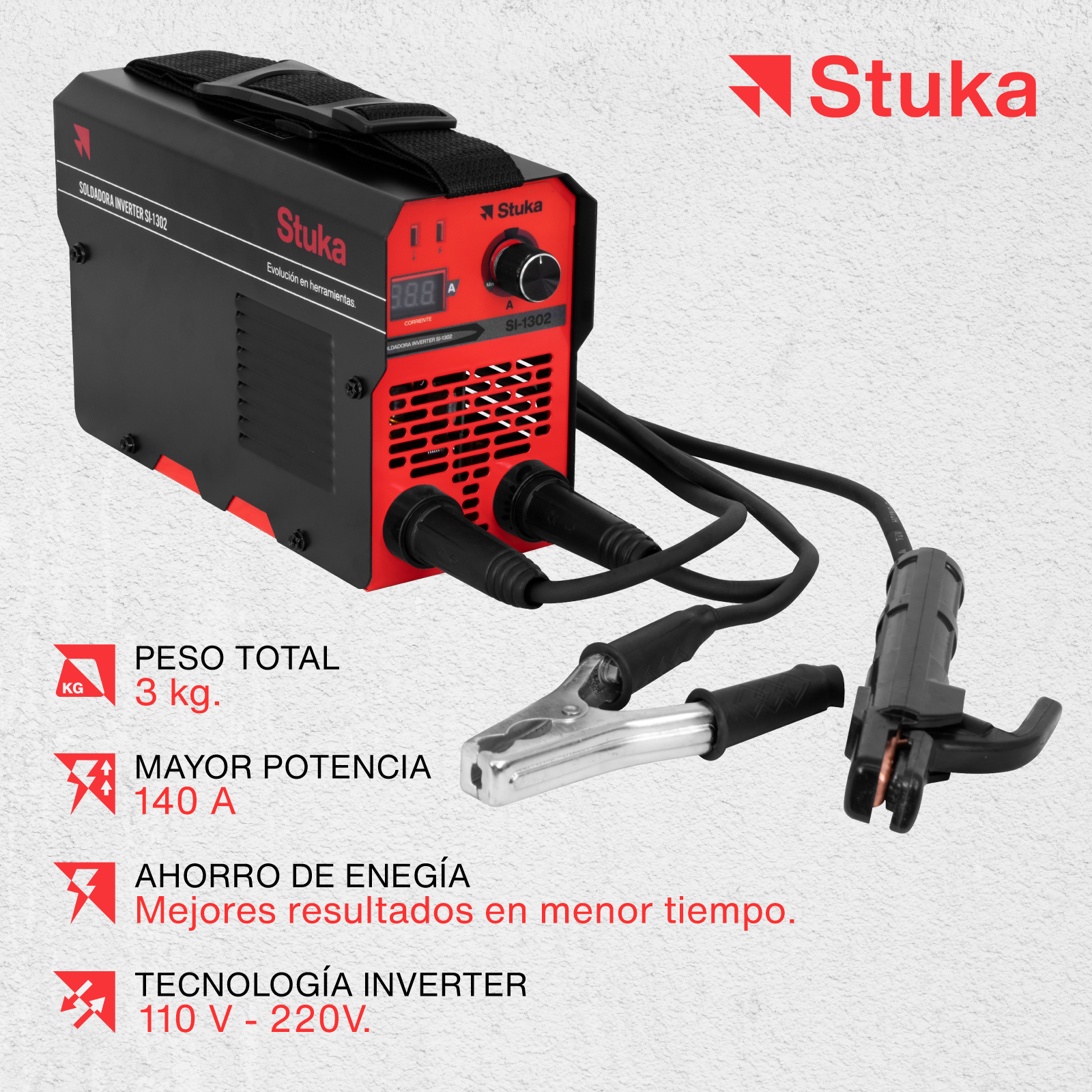 Foto 3 pulgar | Soldadora Portátil Stuka SI-1302 color Rojo de Adaptación en Voltaje