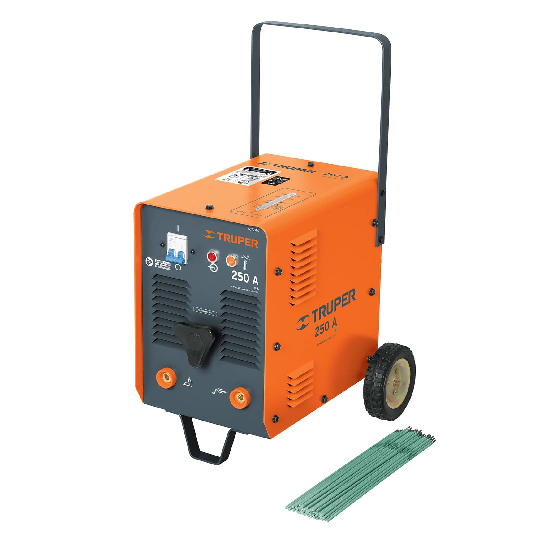 Soldadora Arco Eléctrico Corriente Alterna Compacta 250 A Truper sot-250c color Naranja