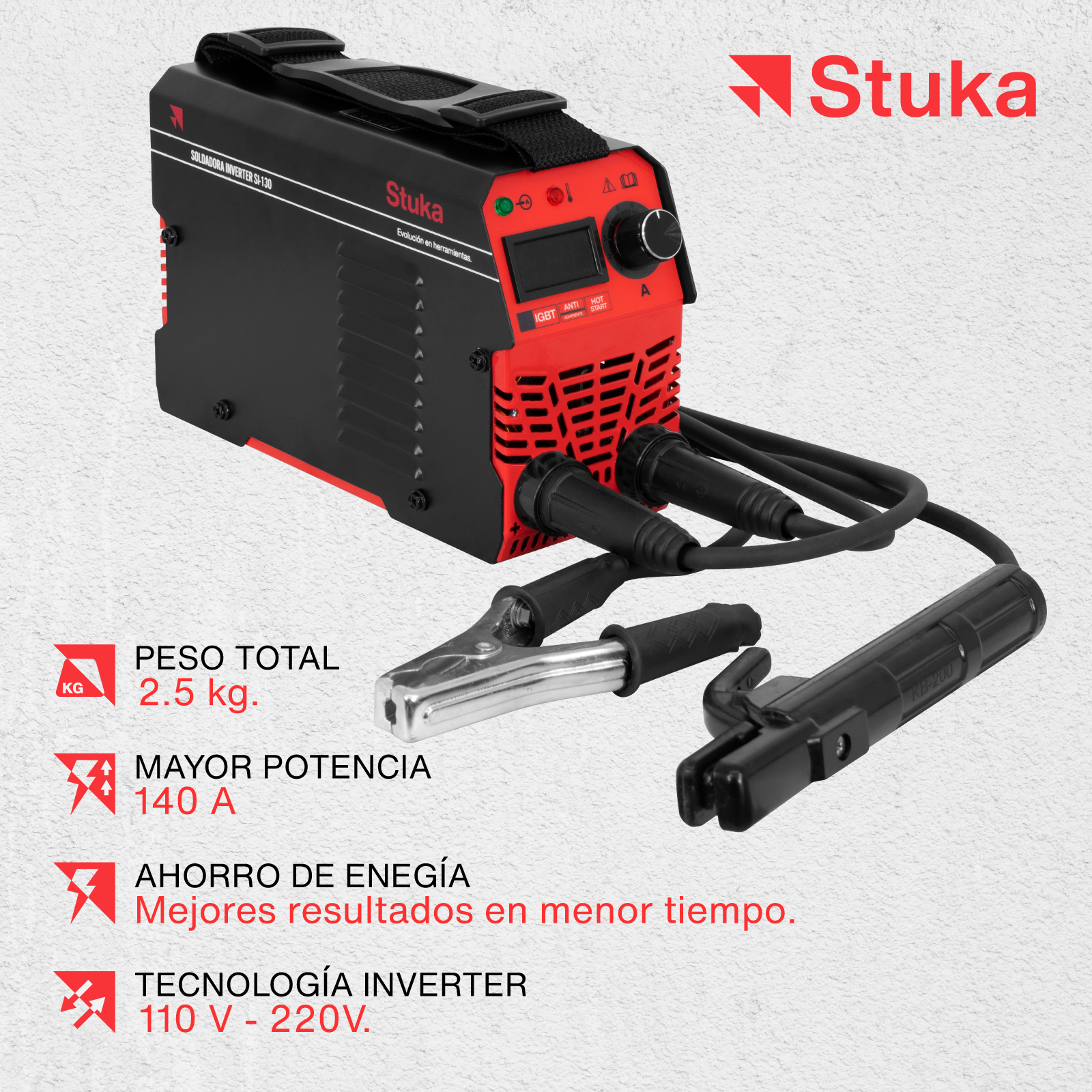 Foto 3 pulgar | Soldadora Portátil Stuka SI-130 color Rojo de 110 V