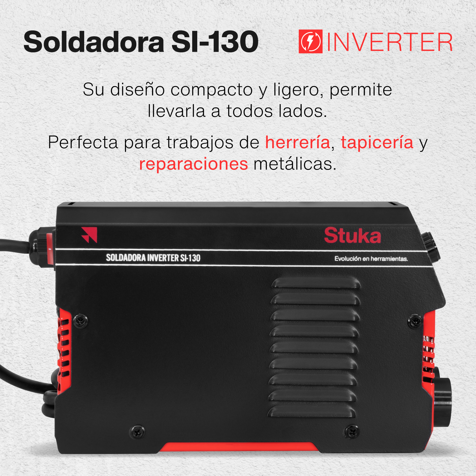 Foto 4 pulgar | Soldadora Portátil Stuka SI-130 color Rojo de 110 V