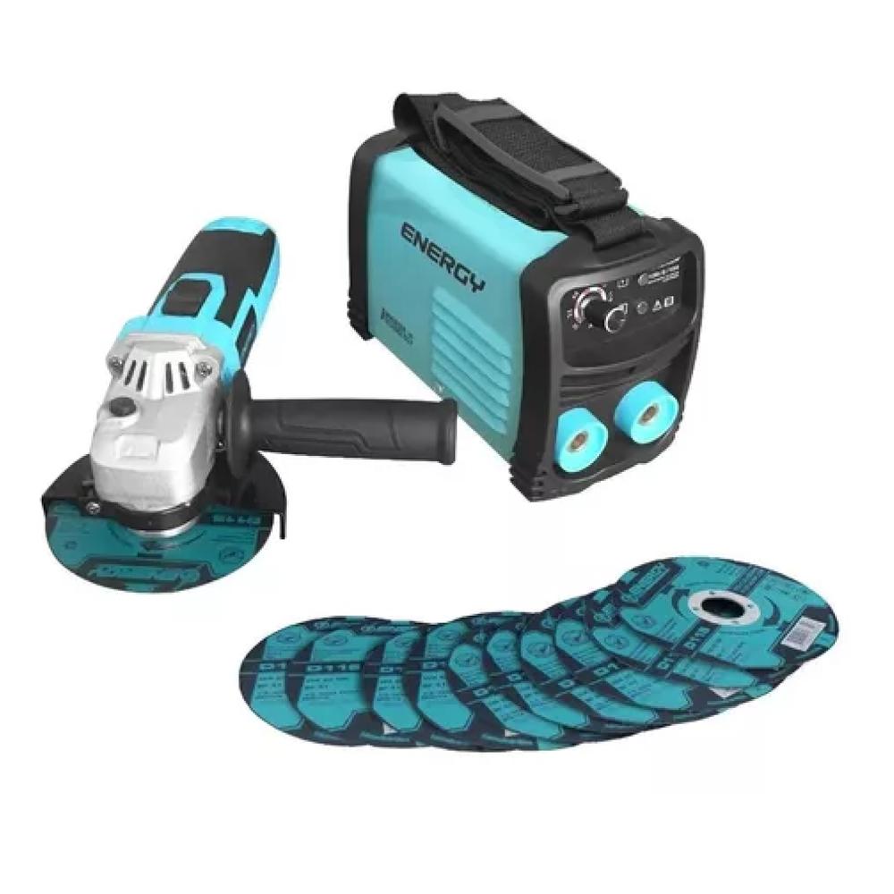 Soldadora Portátil Energy 130a + Esmeril 600w + 10 Discos Abrasivos $5,278