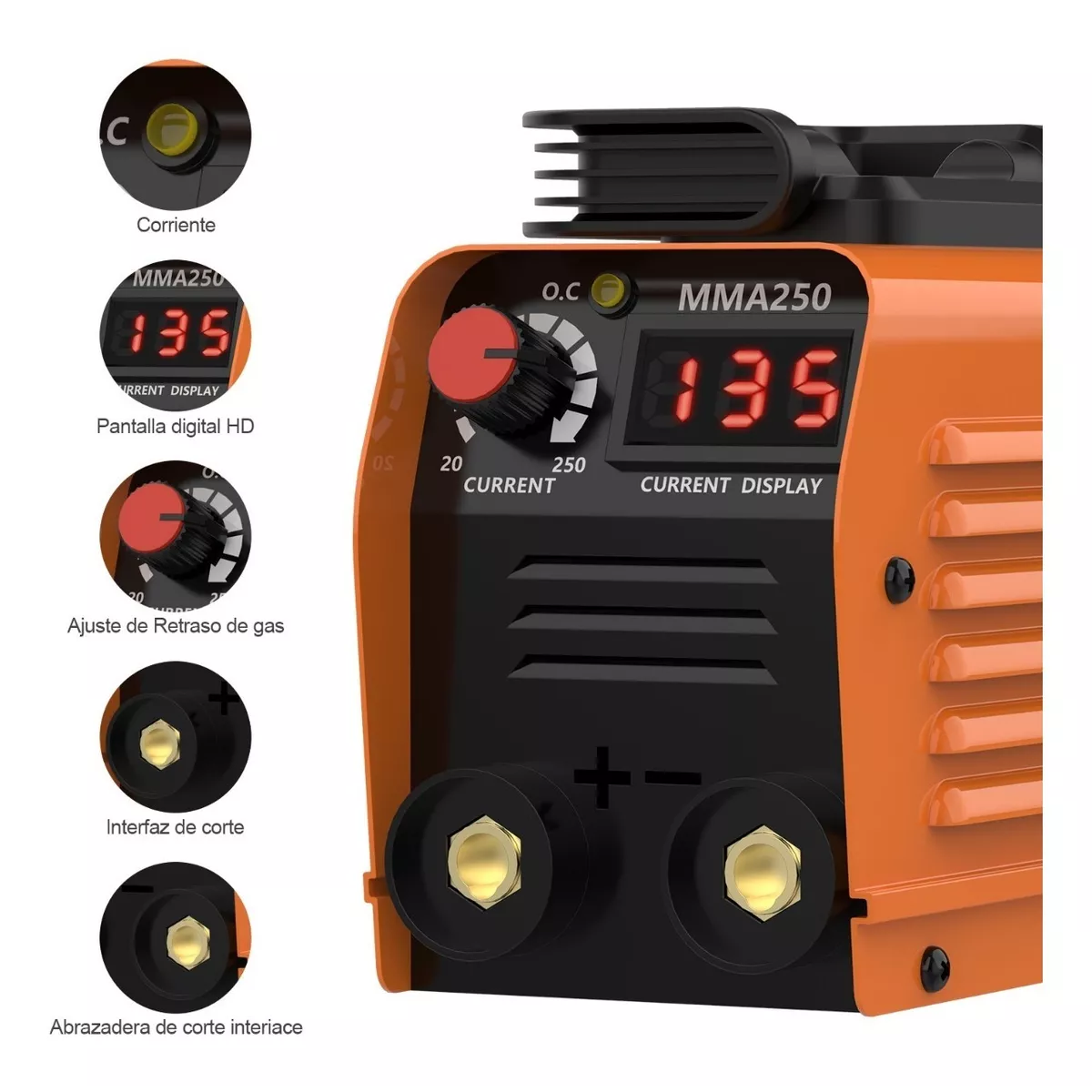 Foto 4 pulgar | Kit Soldadora Inverter Eo Safe Imports Esi-4893 60 hz 110 V Inversor Naranja