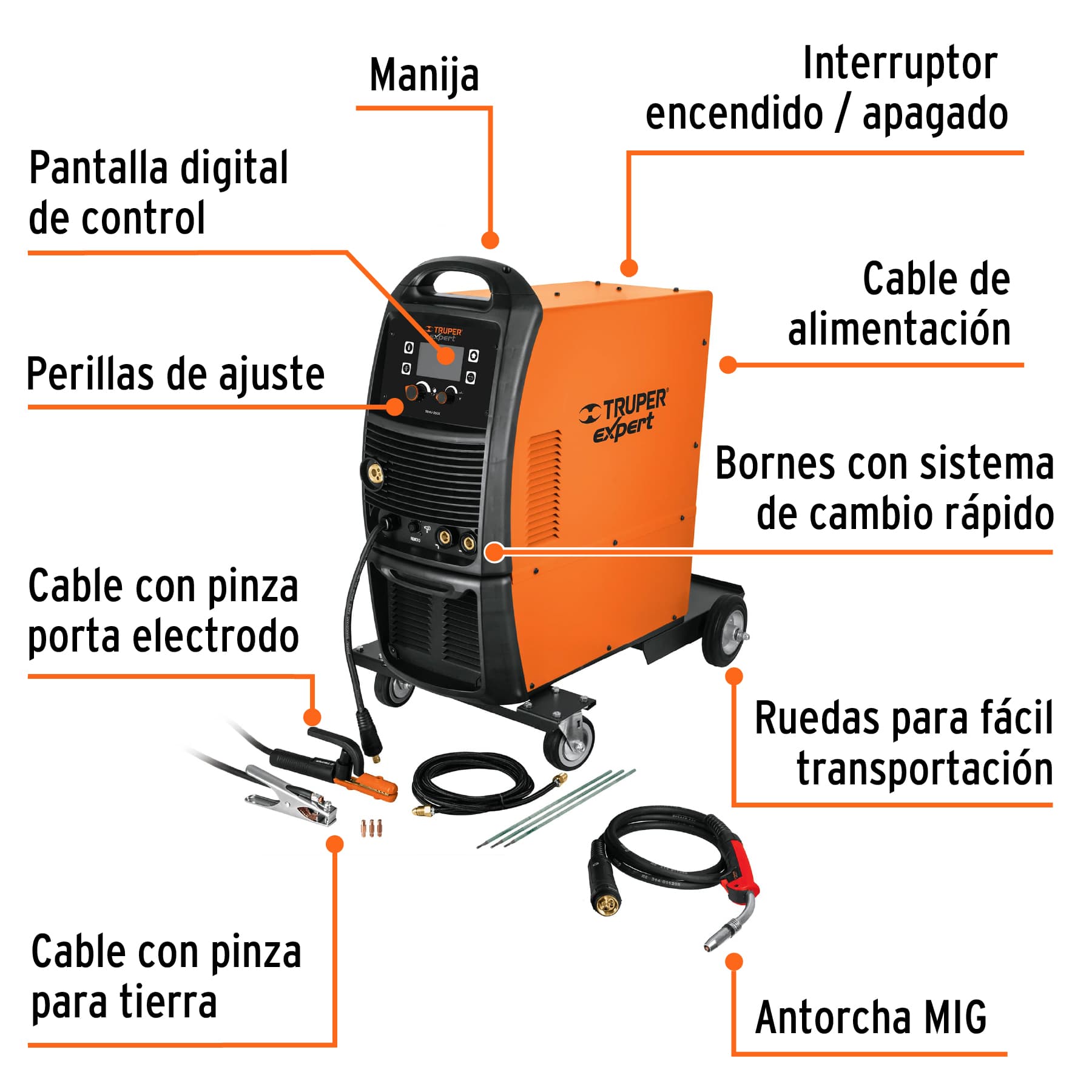 Foto 2 | Soldadora Multiproceso de 250 A Truper Expert color Naranja