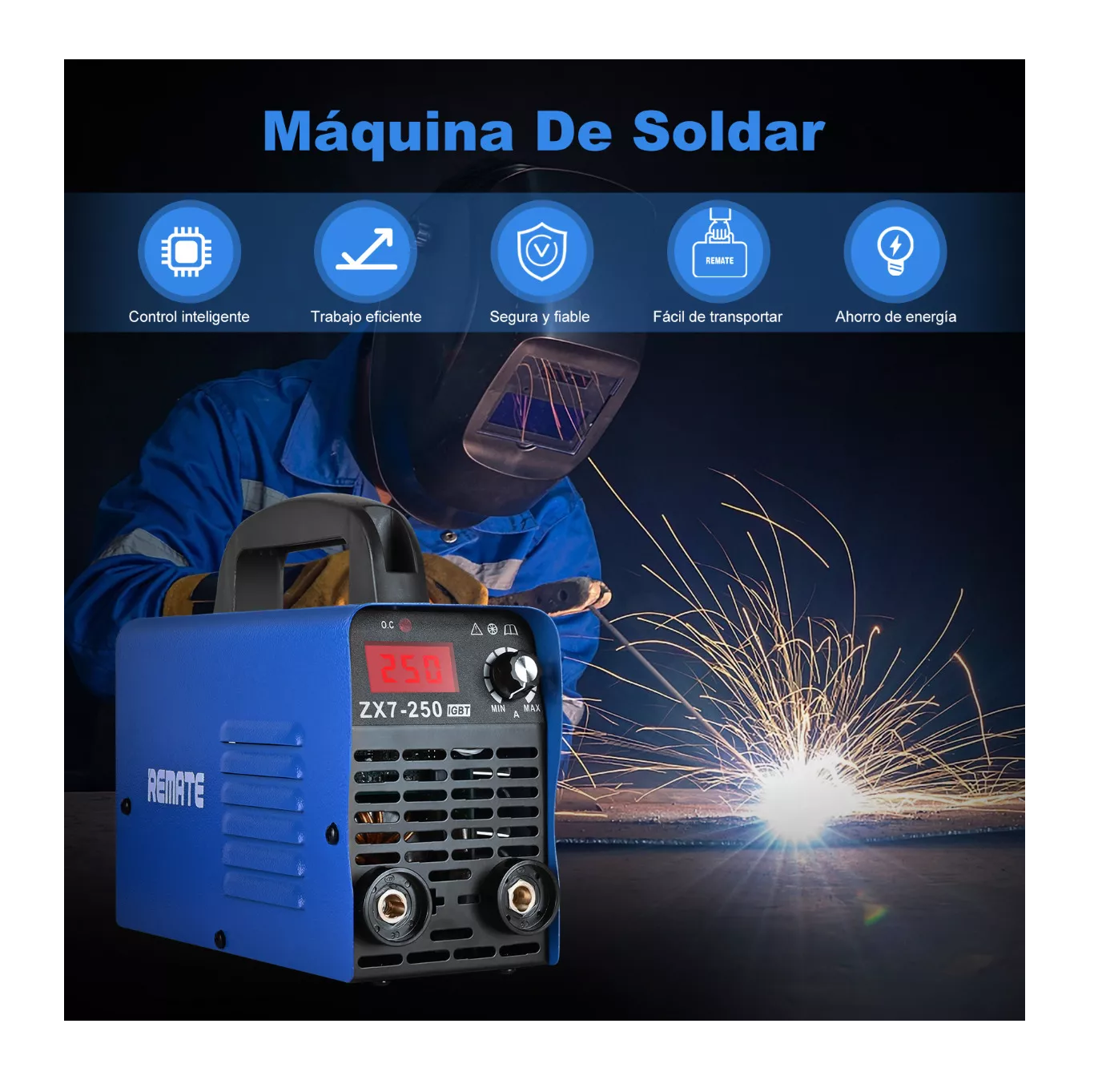 Foto 4 pulgar | Soldadora Inverter Remate Azul 60hz 110v con Accesorios