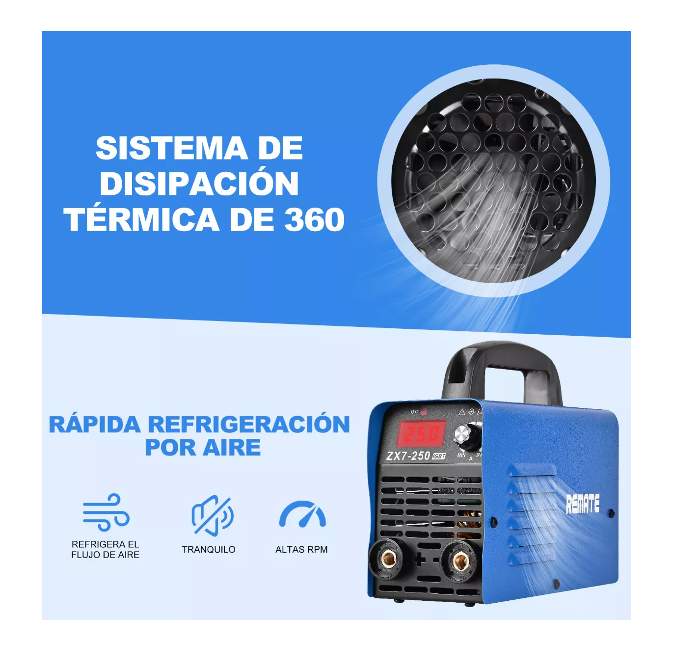 Foto 5 | Soldadora Inverter Remate Azul 60hz 110v con Accesorios