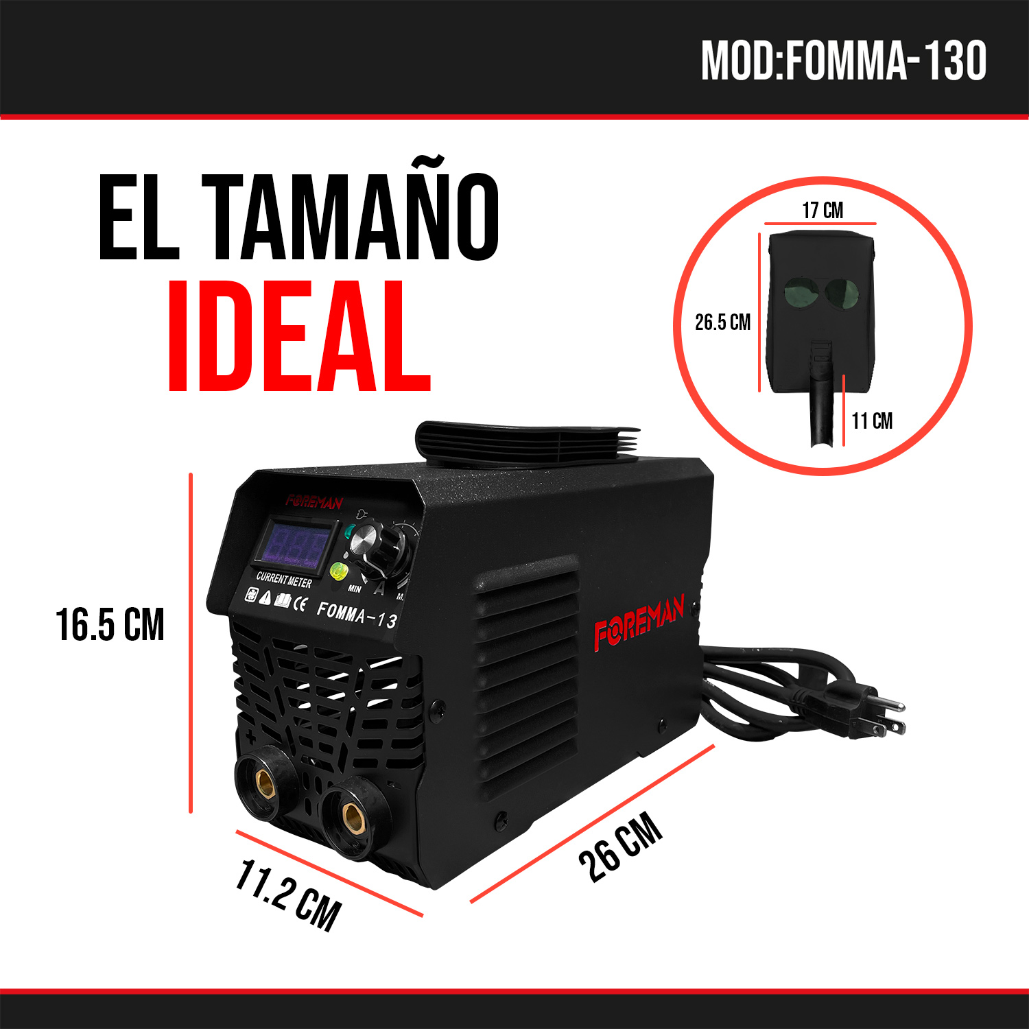 Foto 3 pulgar | Soldadora Inverter Foreman Mma 130 amp 110v Pro + Accesorios