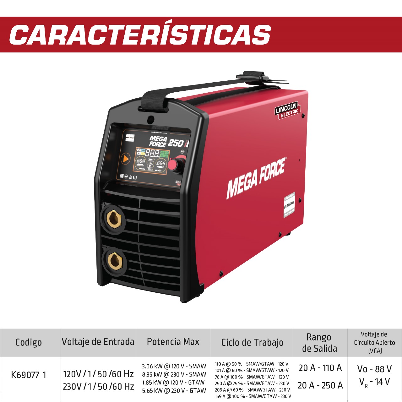 Foto 5 pulgar | Inversor Lincoln Electric Mega Force 250id