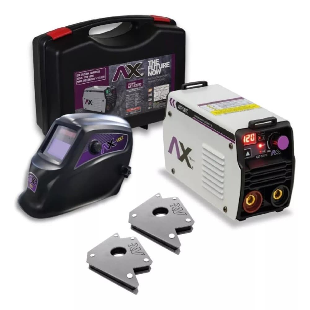 Soldador Inversor 120a 110v Axtech con Careta y  Escuadras $8,433