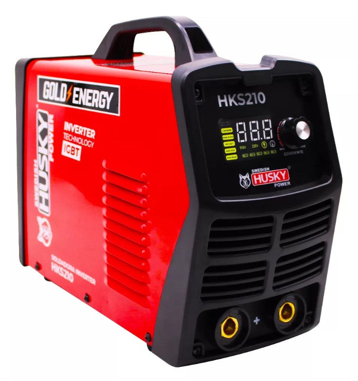 Soldadora Inversora Husky Hks 210 Bivoltaje 110v/220v 190a Color Rojo Frecuencia 60