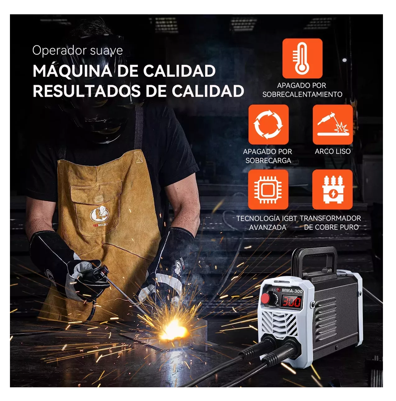 Foto 4 pulgar | Maquina De Soldar Mini Soldadora Portatil 110v Glimall Mma-300 Con Accesorios Negro