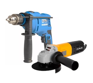 Foto 1 | Combo Miniesmeril Angular Furius Fg71, 4 1/2'' 800w + Rotomartillo Elite Id600 1/2'' 600w