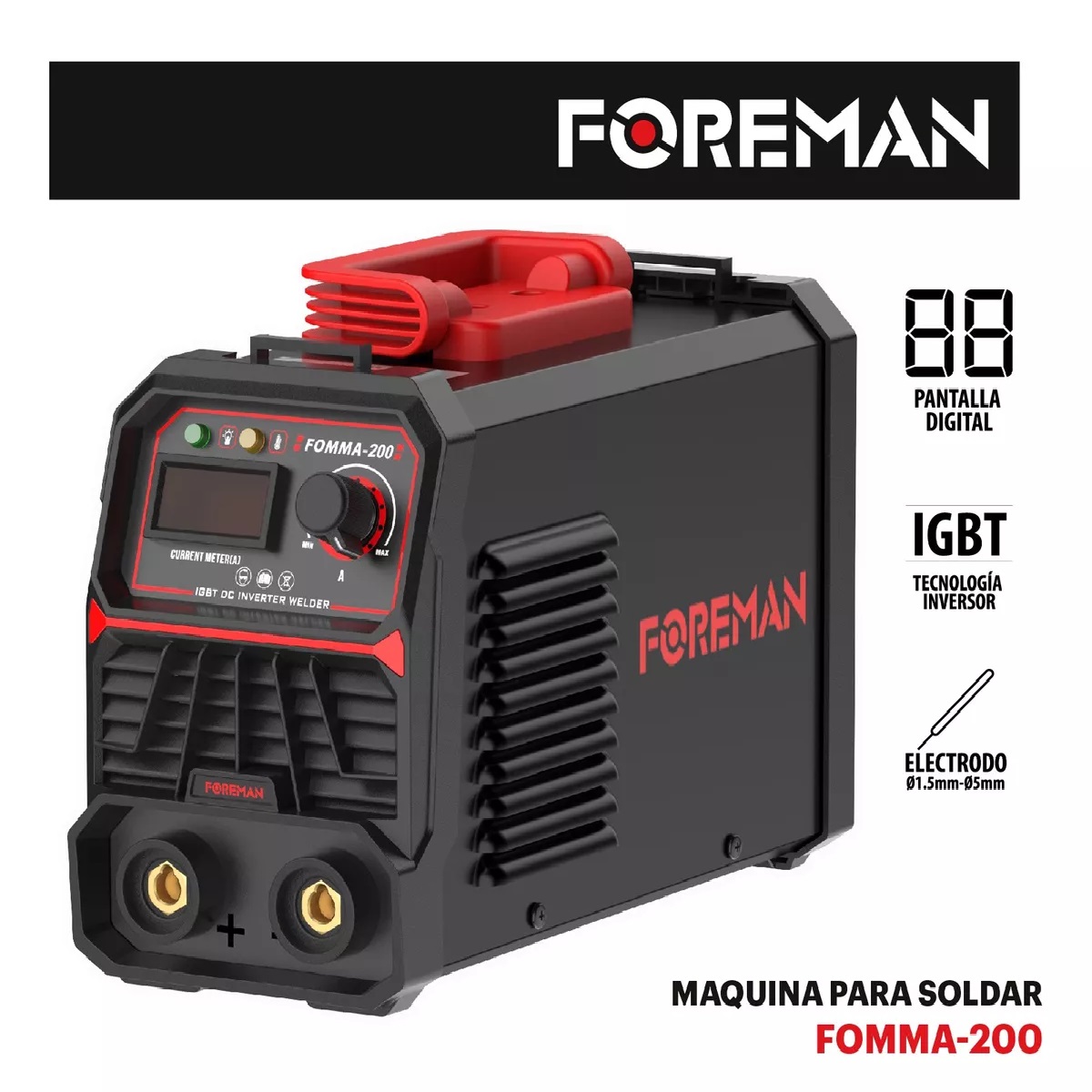 Foto 3 pulgar | Soldadora Inverter Foreman Fomma-200 Negra 127/220v