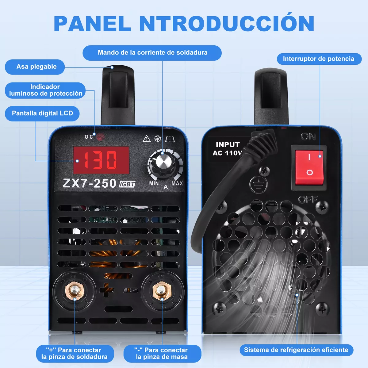 Foto 3 pulgar | Soldadoras Inverter Portátil 110v Inversor Eo Safe Imports ESI-17229 Azul