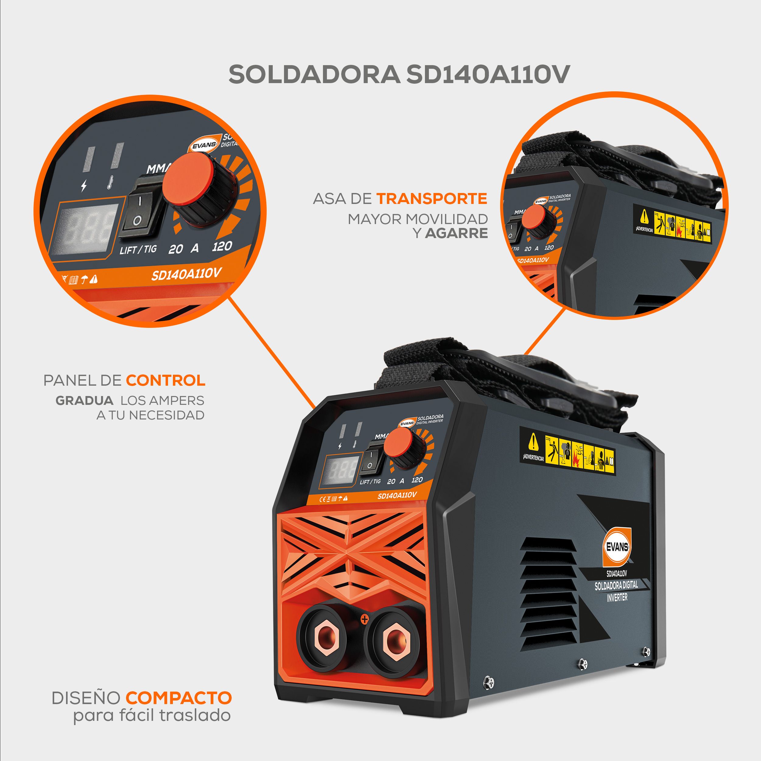 Foto 2 | Soldadora Digital Inverter 140 A 110v Portátil Con Portaelectrodo Y Cable De Tierra