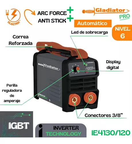 Foto 2 | Soldadora Inverter Gladiator Ie 4130/120 Mx 130a 110v