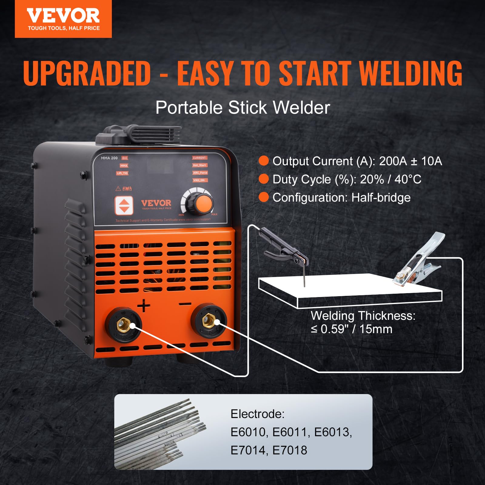 Foto 3 pulgar | Soldador Vevor Stick 200 A Arco/lift Tig 110/220 V Hot Start - Venta Internacional.