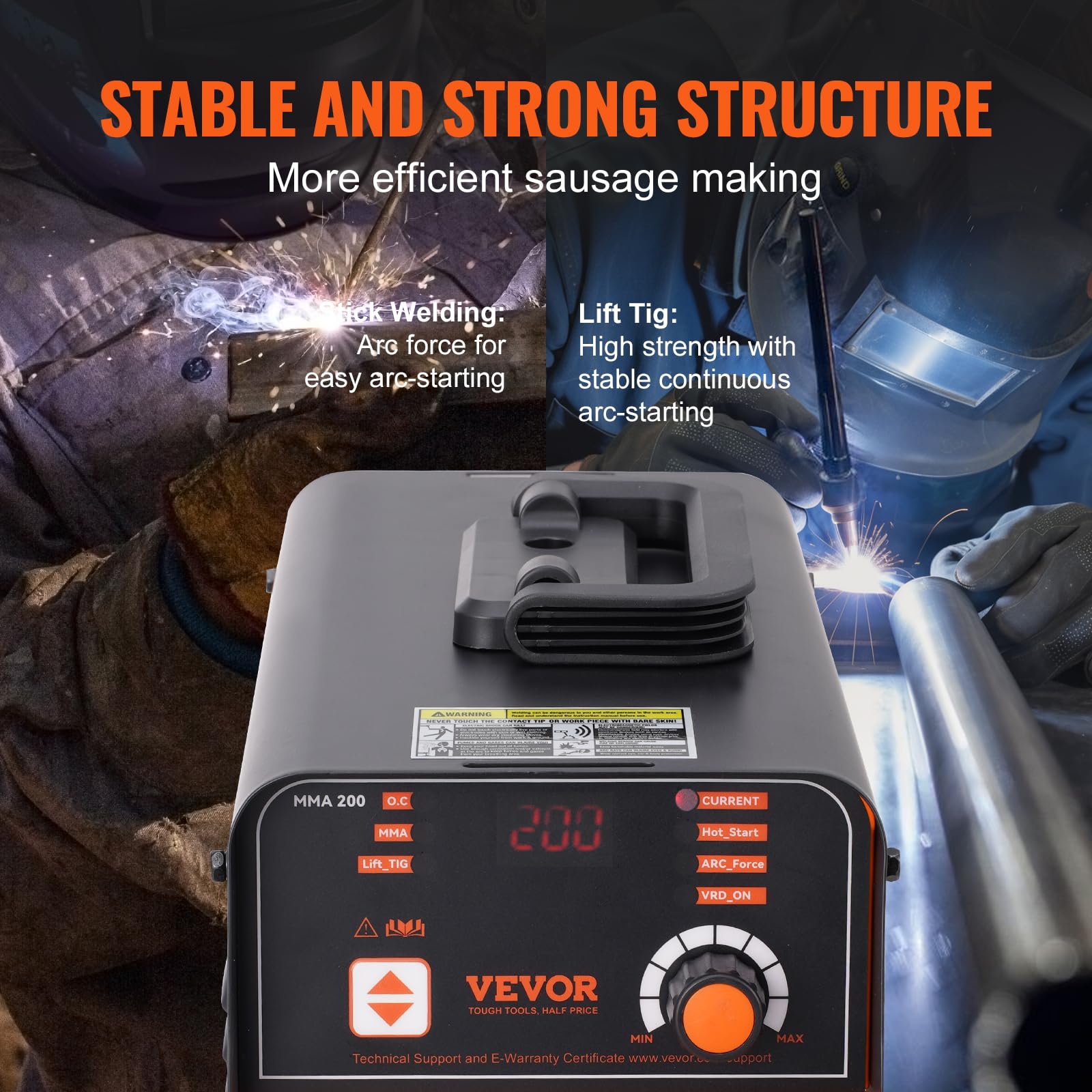 Foto 4 pulgar | Soldador Vevor Stick 200 A Arco/lift Tig 110/220 V Hot Start - Venta Internacional.