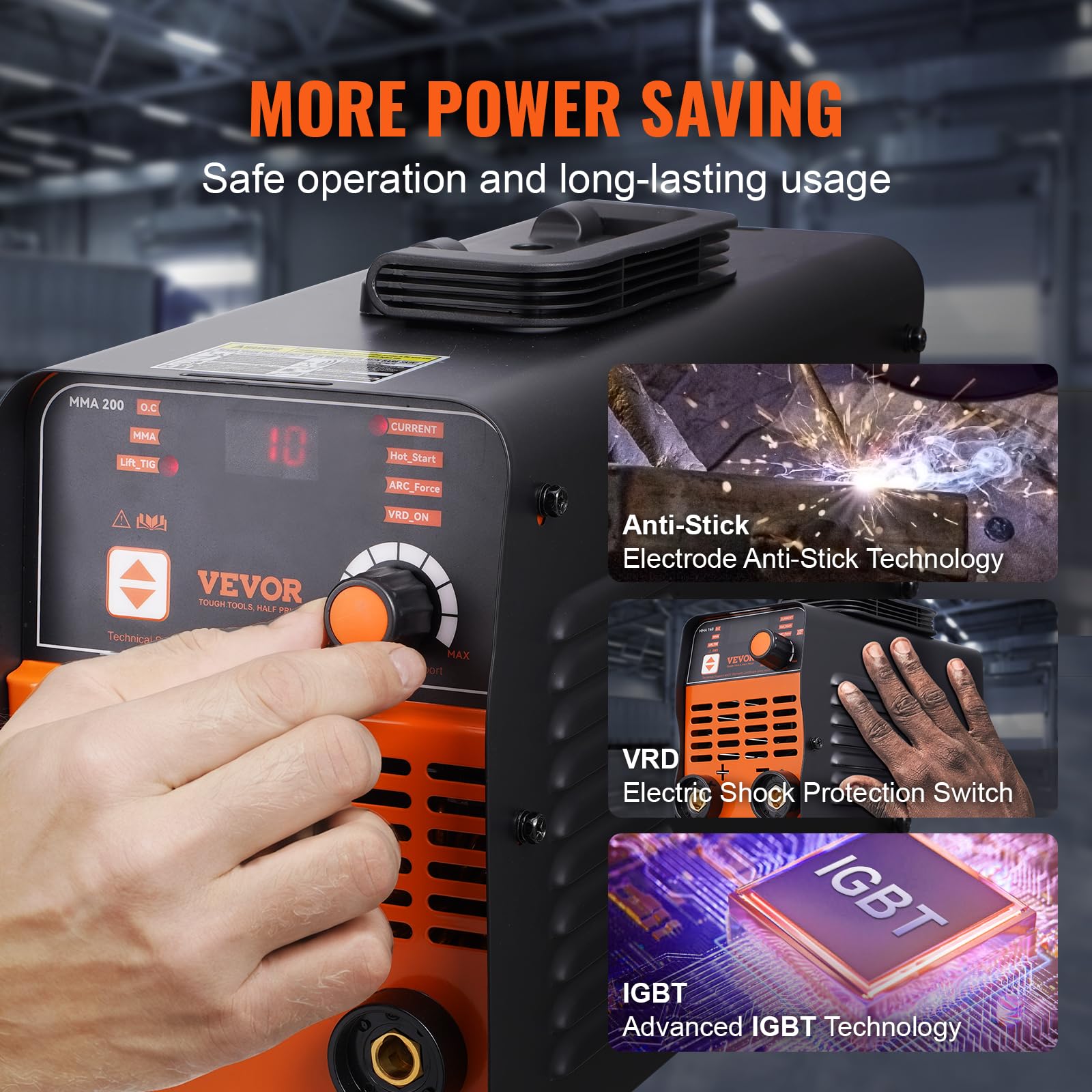 Foto 6 pulgar | Soldador Vevor Stick 200 A Arco/lift Tig 110/220 V Hot Start - Venta Internacional.