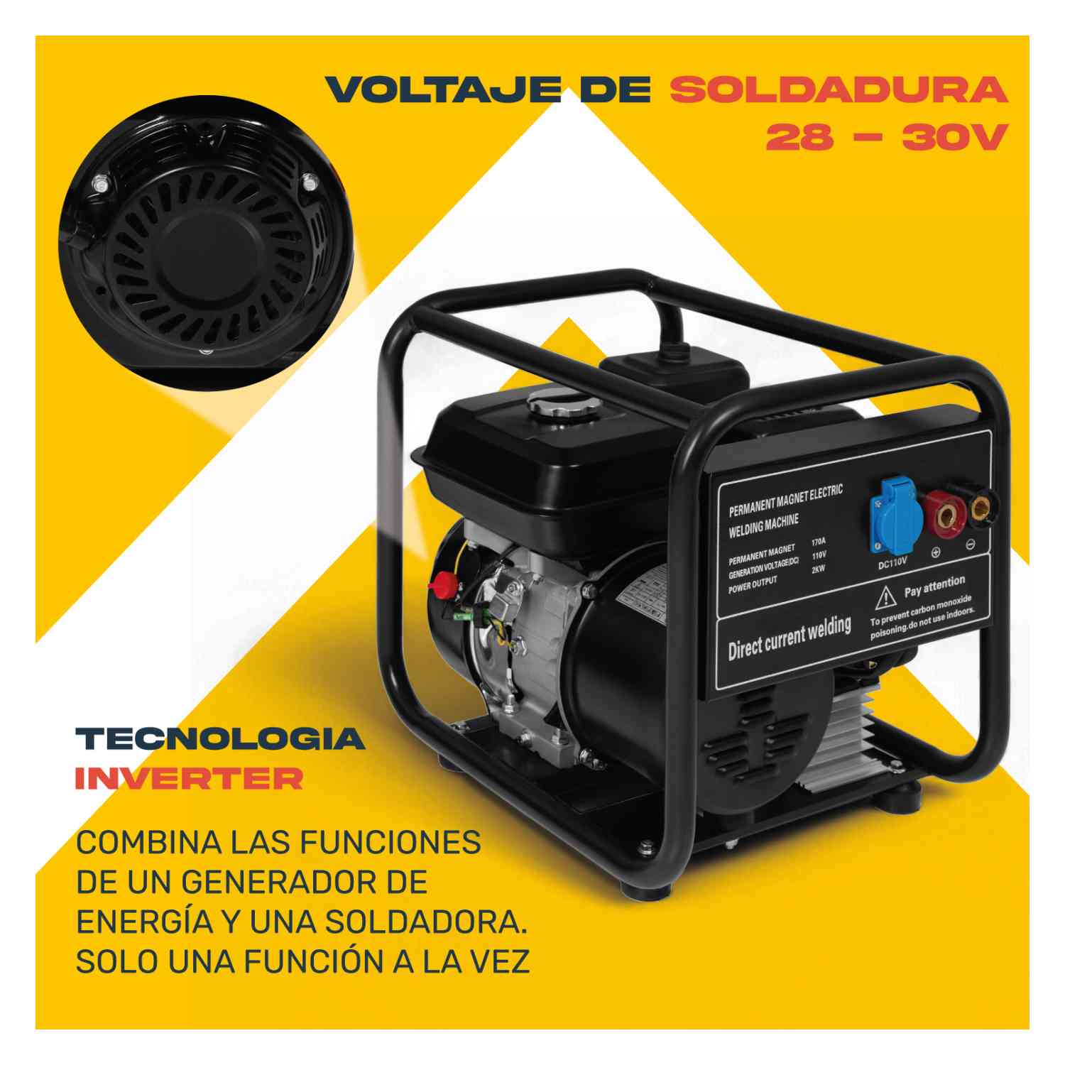 Foto 8 pulgar | Motosoldadora Generador Gasolina 170 Amp 2000w Monofasico Gutstark Home