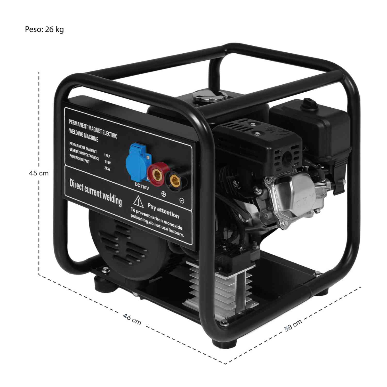 Foto 9 pulgar | Motosoldadora Generador Gasolina 170 Amp 2000w Monofasico Gutstark Home