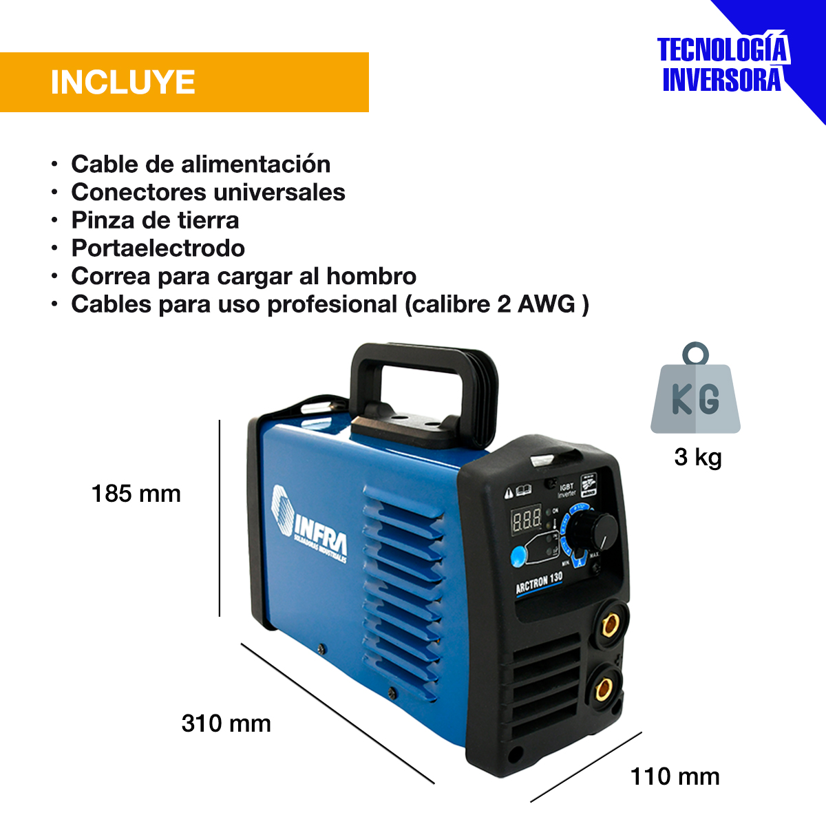 Foto 3 pulgar | Kit Soldadora Infra Arctron 130 + Careta + Guantes