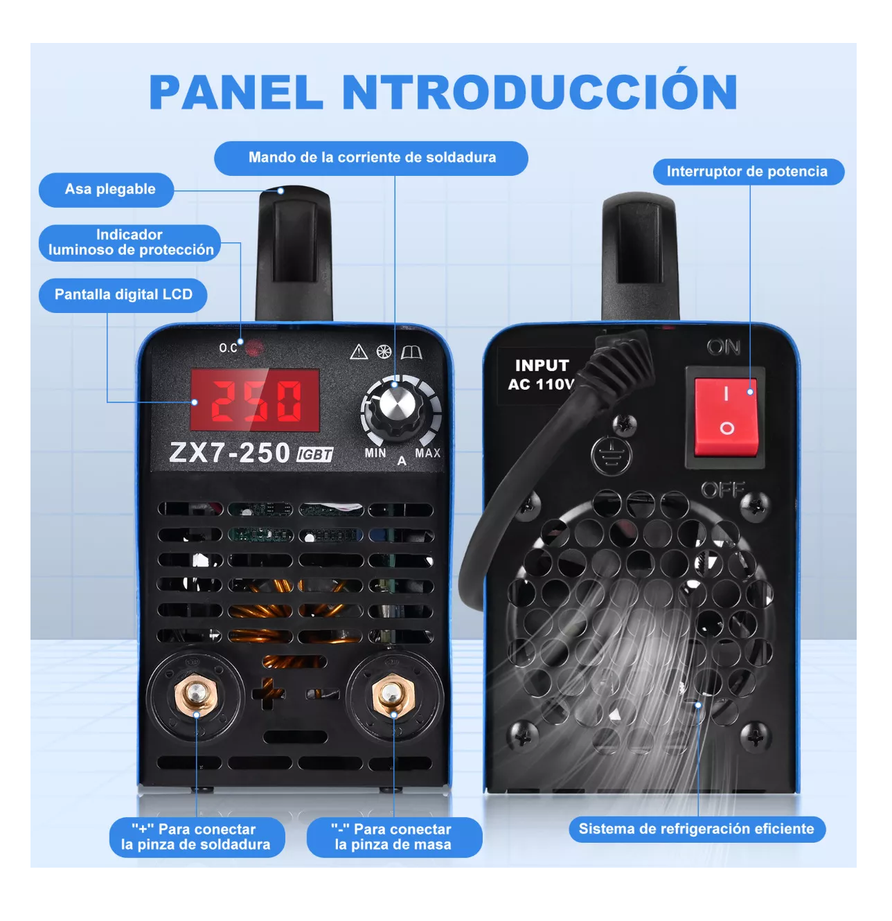 Foto 3 pulgar | Soldadora Inverter Machine De Soldar 60hz 110v, Color Azul Con Negro