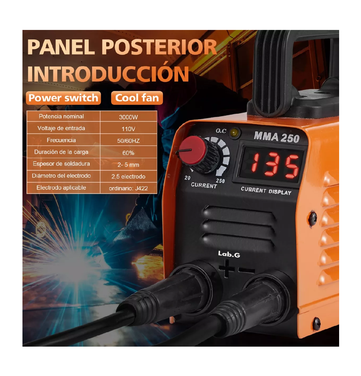 Foto 4 pulgar | Soldadora Inverter Máquina De Soldar 60hz 110v Inversor Naranja