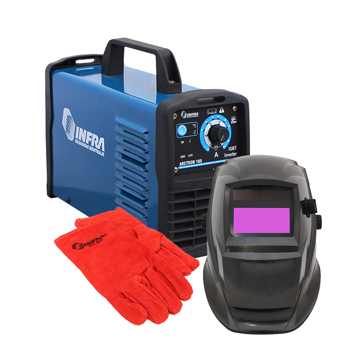 Kit Solddora Infra Arctron 160 + Careta + Guantes