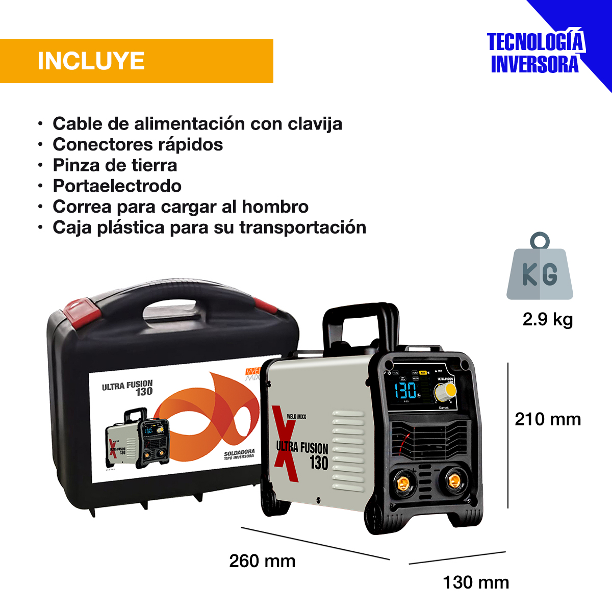 Foto 4 pulgar | Kit Soldadora Weldmixx Ultra Fusion 130 + Careta + Guantes