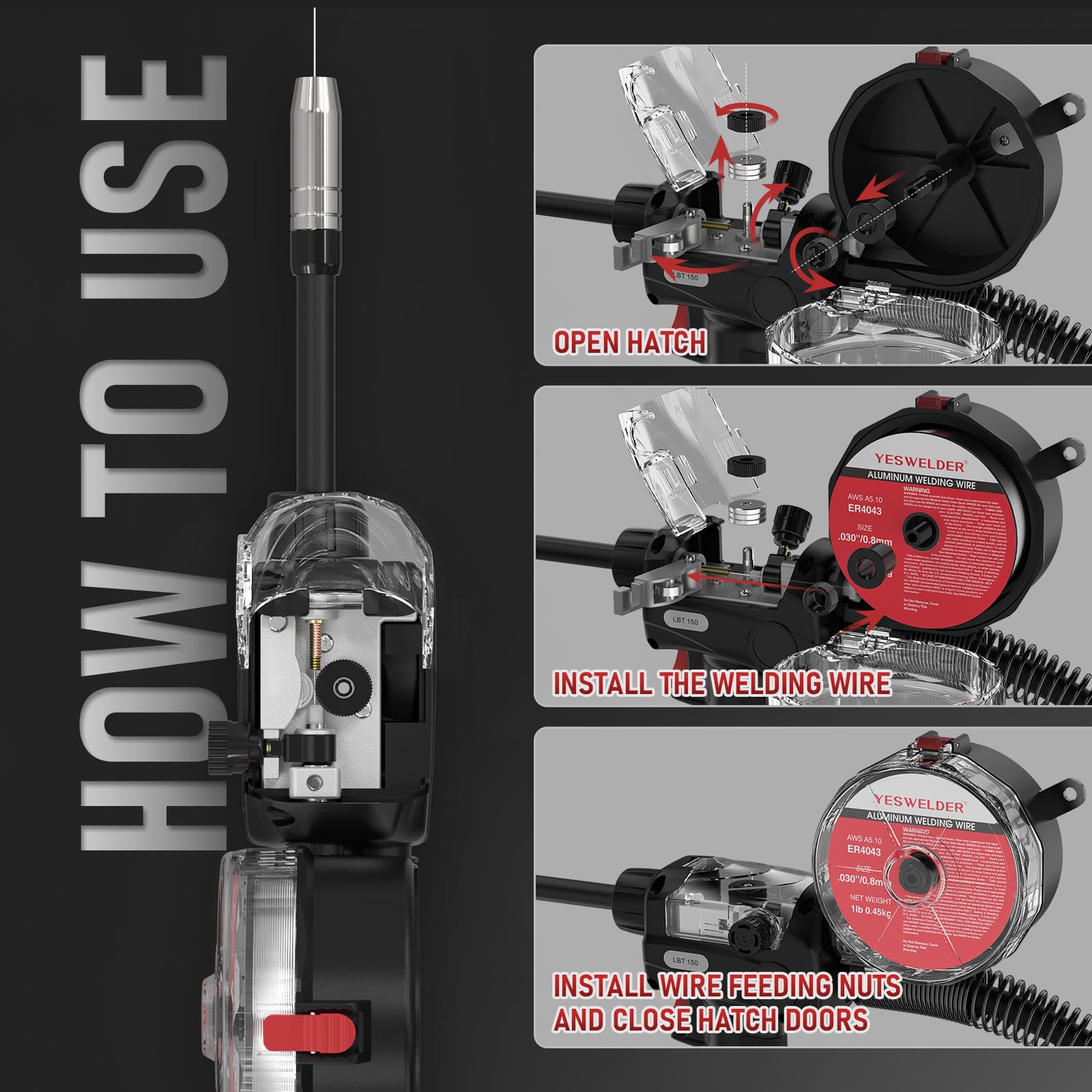 Foto 3 pulgar | Pistola De Bobina Yeswelder 150a Lbt150 Para Mig-250 Pro Mig-205ds - Venta Internacional.