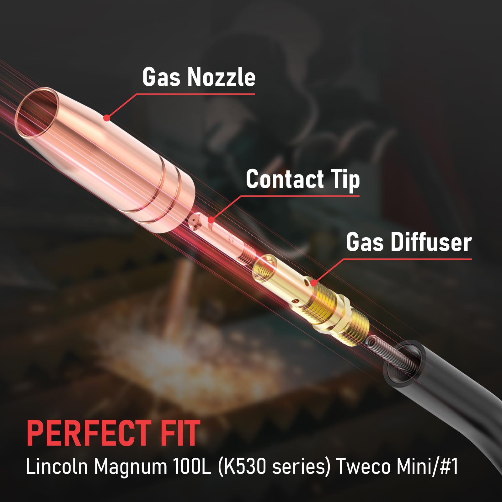 Foto 7 pulgar | Kit De Accesorios Para Pistola De Soldadura Mig Yeswelder Para Lincoln Magnum - Venta Internacional.