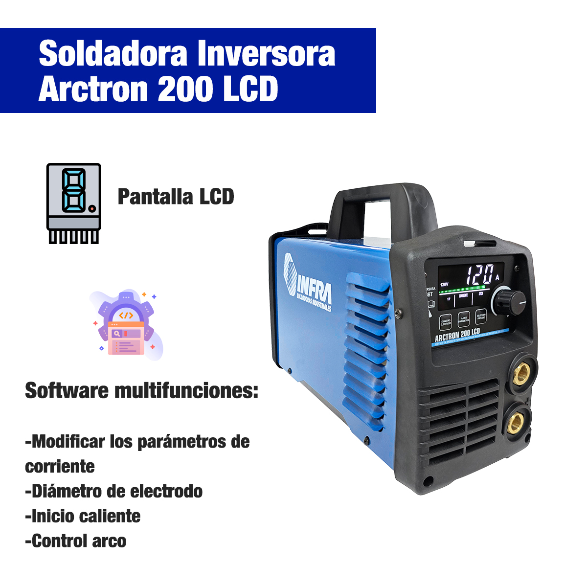 Foto 3 pulgar | Soldadora Arctron 200 Lcd