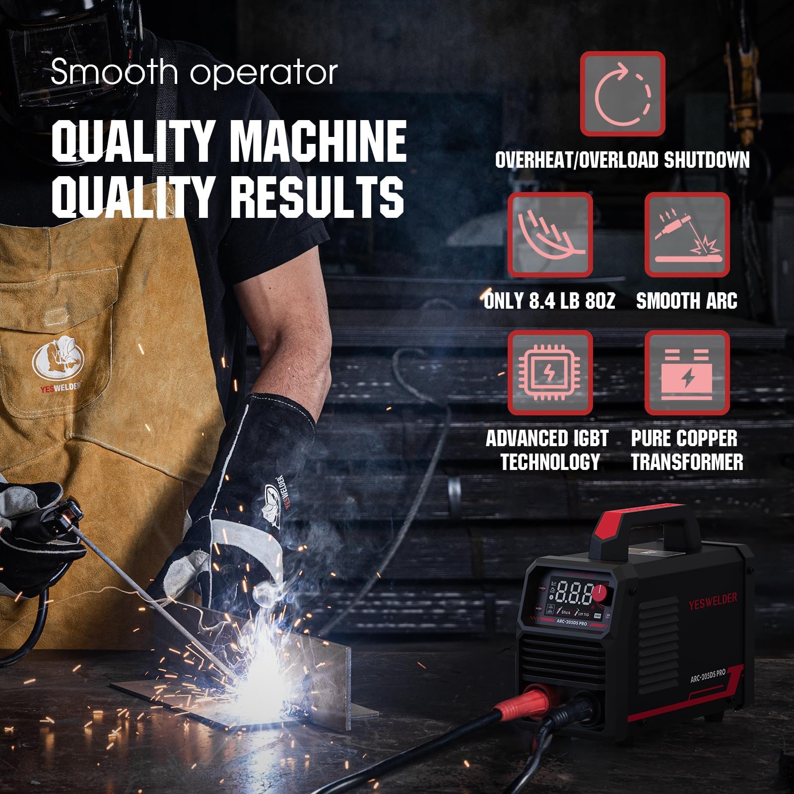 Foto 3 pulgar | Palo Para Soldar Yeswelder 205a Con Elevador Tig 110 V/220 V 3,8 Kg - Venta Internacional.