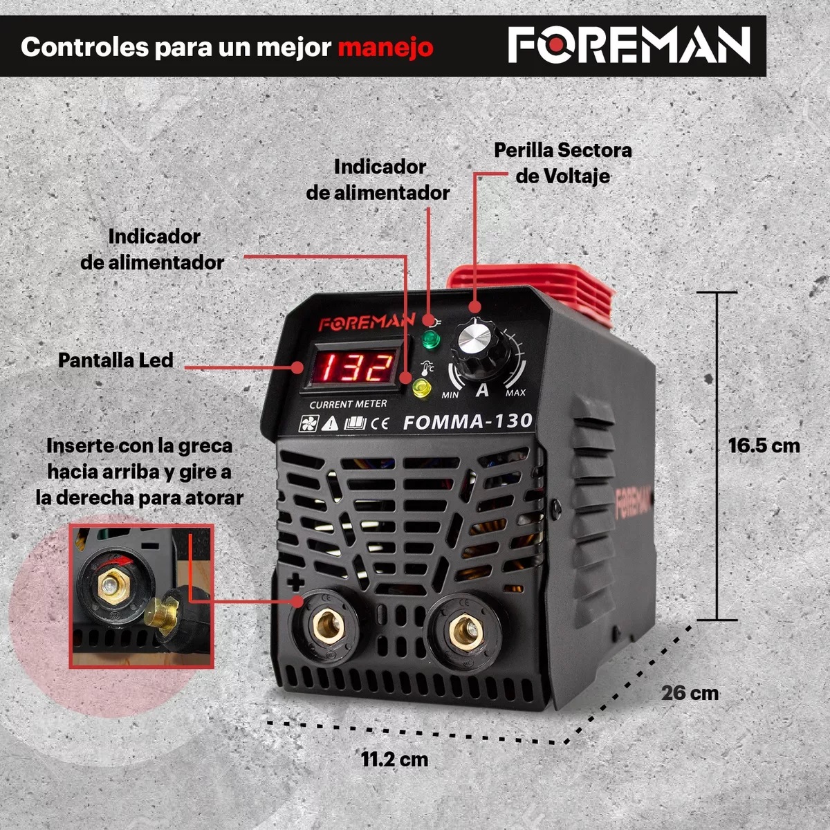 Foto 4 pulgar | Soldadora Inverter 130amp 110v Pro+accesorios Foreman