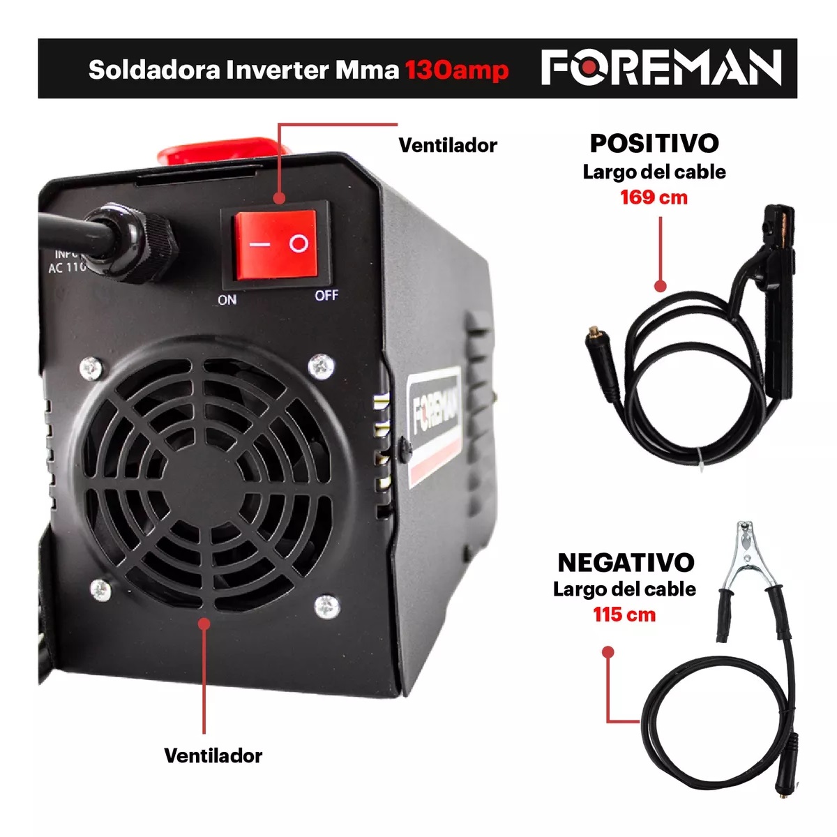 Foto 5 pulgar | Soldadora Inverter 130amp 110v Pro+accesorios Foreman